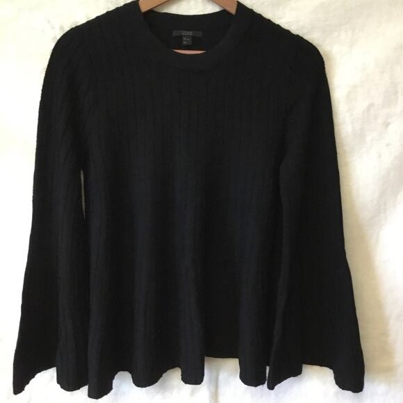 COS Sweaters - COS Black Wool Texture Stripe Sweater